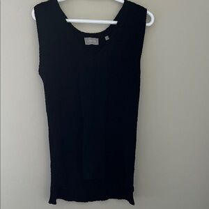 Cyrus Black Sleeveless Open Front Textured Knit Cardigan Size S
